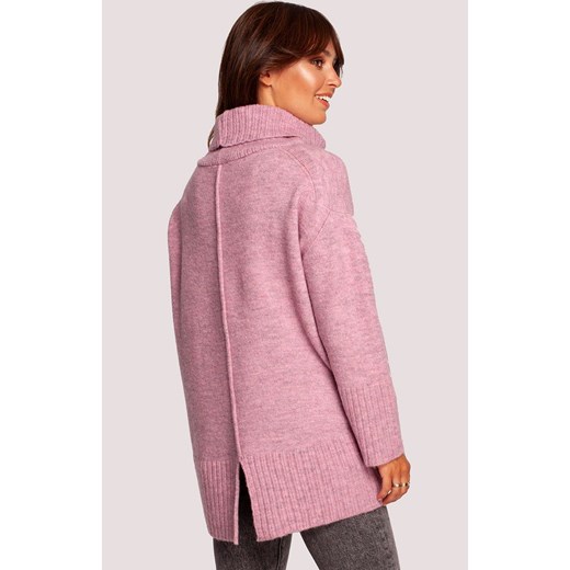 Golf damski pudrowy róż BK086, Kolor róż pudrowy, Rozmiar L/XL, BeWear ze sklepu Primodo w kategorii Swetry damskie - zdjęcie 166026335