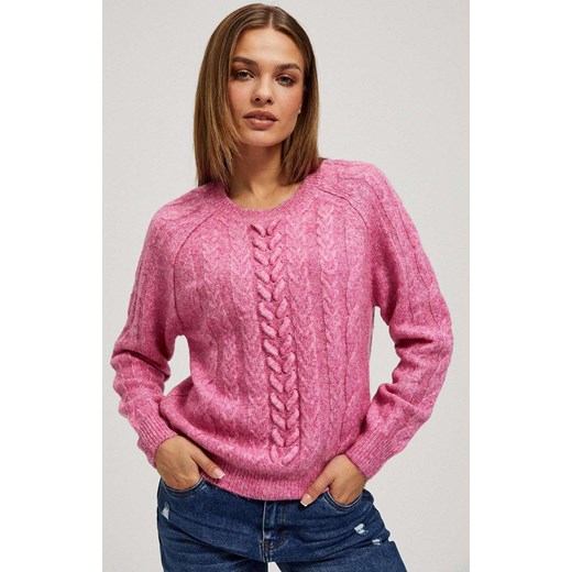 Sweter damski różówy 4232, Kolor różowy, Rozmiar XS, Moodo ze sklepu Primodo w kategorii Swetry damskie - zdjęcie 166026499