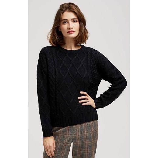 Sweter damski czarny 4247, Kolor czarny, Rozmiar XS, Moodo ze sklepu Primodo w kategorii Swetry damskie - zdjęcie 166026509