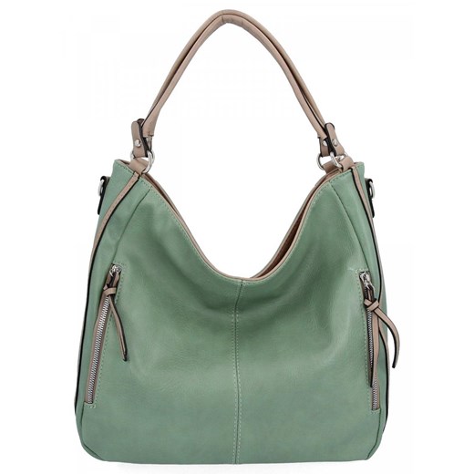 Uniwersalna Torebka Damska XL Na Co Dzień firmy Hernan HB0379 Jasno Zielona ze sklepu PaniTorbalska w kategorii Torby Shopper bag - zdjęcie 166030818