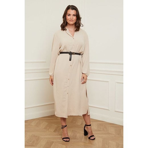 Curvy Lady Sukienka w kolorze beżowym ze sklepu Limango Polska w kategorii Sukienki - zdjęcie 166031267