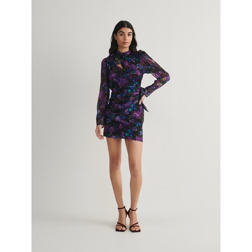 Reserved - Sukienka z asymetrycznym dekoltem - wielobarwny Reserved XL Reserved