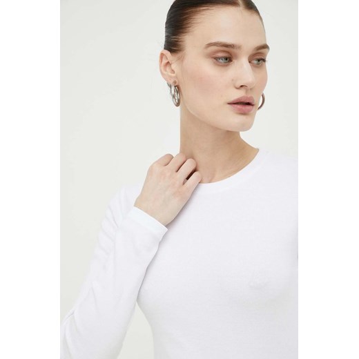 Samsoe Samsoe longsleeve ALEXA damski kolor biały F00013150 ze sklepu PRM w kategorii Bluzki damskie - zdjęcie 166042419