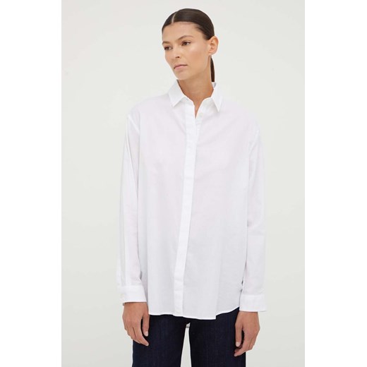 Samsoe Samsoe koszula bawełniana CAICO damska kolor biały relaxed z kołnierzykiem klasycznym F14123548 ze sklepu PRM w kategorii Koszule damskie - zdjęcie 166042429
