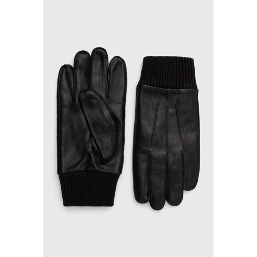 Samsoe Samsoe rękawiczki skórzane kolor czarny ze sklepu PRM w kategorii Rękawiczki damskie - zdjęcie 166042599