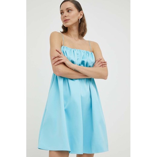 Samsoe Samsoe sukienka kolor niebieski mini rozkloszowana ze sklepu PRM w kategorii Sukienki - zdjęcie 166042657