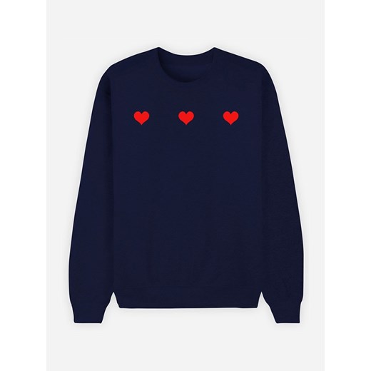 WOOOP Bluza &quot;Trois Petits Coeurs&quot; w kolorze granatowym ze sklepu Limango Polska w kategorii Bluzy damskie - zdjęcie 166043259