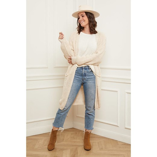 Curvy Lady Kardigan w kolorze kremowym ze sklepu Limango Polska w kategorii Swetry damskie - zdjęcie 166044648