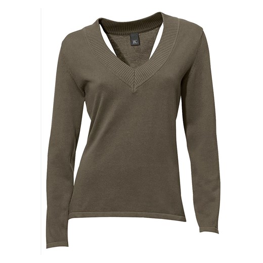 Heine Sweter w kolorze khaki ze sklepu Limango Polska w kategorii Swetry damskie - zdjęcie 166044908