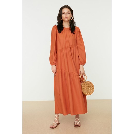 trendyol Sukienka w kolorze pomarańczowym ze sklepu Limango Polska w kategorii Sukienki - zdjęcie 166045127