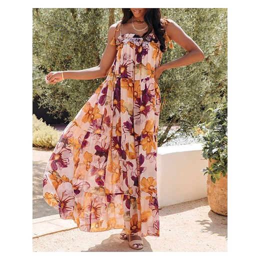 LA Angels Sukienka w kolorze beżowym ze wzorem La Angels XL okazja Limango Polska