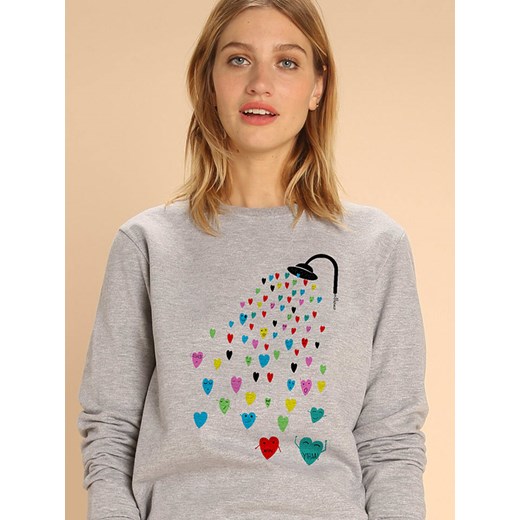 WOOOP Bluza &quot;Love Shower&quot; w kolorze szarym ze sklepu Limango Polska w kategorii Bluzy damskie - zdjęcie 166054136