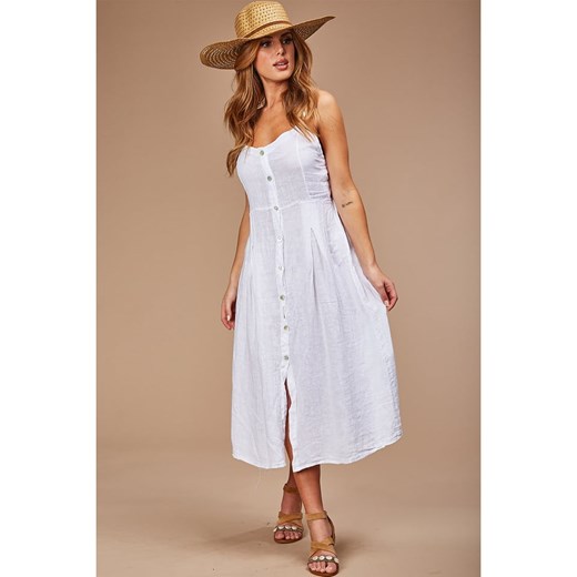 Le Monde du Lin Lniana sukienka w kolorze białym ze sklepu Limango Polska w kategorii Sukienki - zdjęcie 166054256