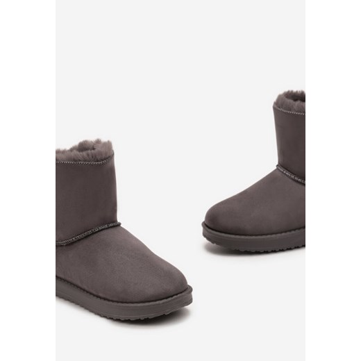 Szare Śniegowce za Kostkę z Kokardką Dritane 29 okazyjna cena born2be.pl