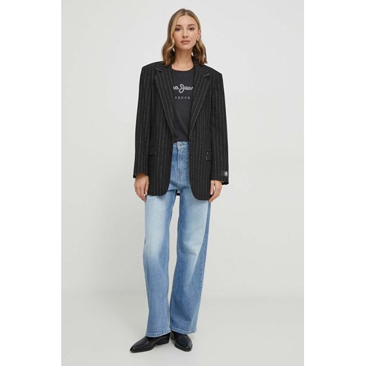Bluzka damska Pepe Jeans czarna w stylu młodzieżowym 