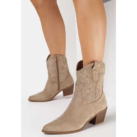 Botki Born2be eleganckie jesienne na obcasie 