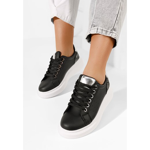 Czarne sneakersy na platformie Thersa ze sklepu Zapatos w kategorii Trampki damskie - zdjęcie 166060048
