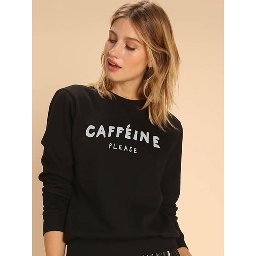 WOOOP Bluza &quot;Caffeine Please&quot; w kolorze czarnym ze sklepu Limango Polska w kategorii Bluzy damskie - zdjęcie 166071687