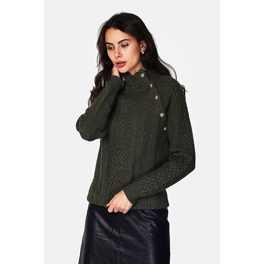ASSUILI Kaszmirowy sweter w kolorze khaki ze sklepu Limango Polska w kategorii Swetry damskie - zdjęcie 166072226