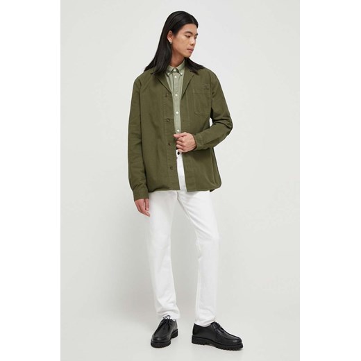 Les Deux koszula męska kolor zielony regular z kołnierzykiem button-down Les Deux S ANSWEAR.com