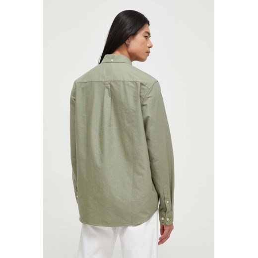 Les Deux koszula męska kolor zielony regular z kołnierzykiem button-down Les Deux M ANSWEAR.com