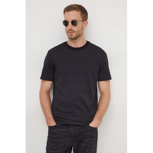 BOSS t-shirt bawełniany męski kolor czarny gładki S ANSWEAR.com