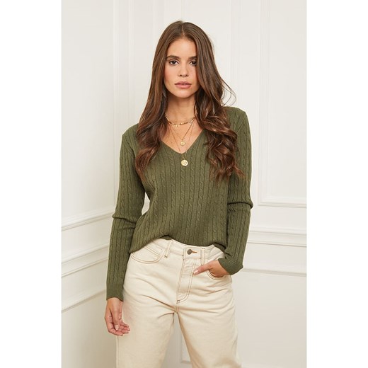 Soft Cashmere Sweter w kolorze khaki Soft Cashmere 38/40 wyprzedaż Limango Polska