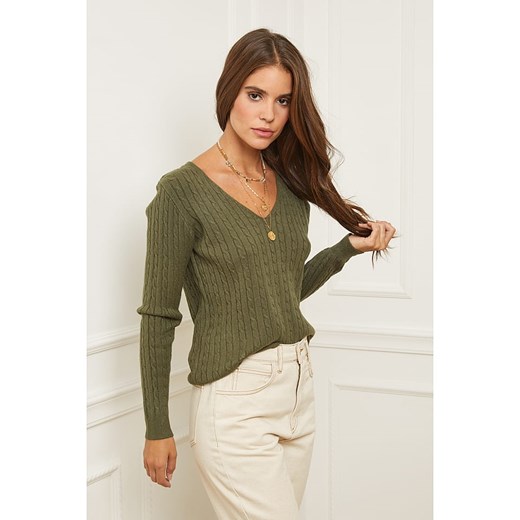 Soft Cashmere Sweter w kolorze khaki Soft Cashmere 38/40 Limango Polska okazyjna cena