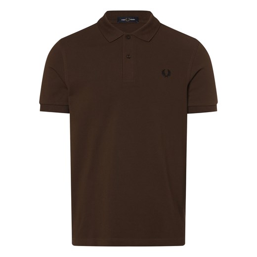 Fred Perry Męska koszulka polo Mężczyźni Bawełna brązowy jednolity ze sklepu vangraaf w kategorii T-shirty męskie - zdjęcie 166083519