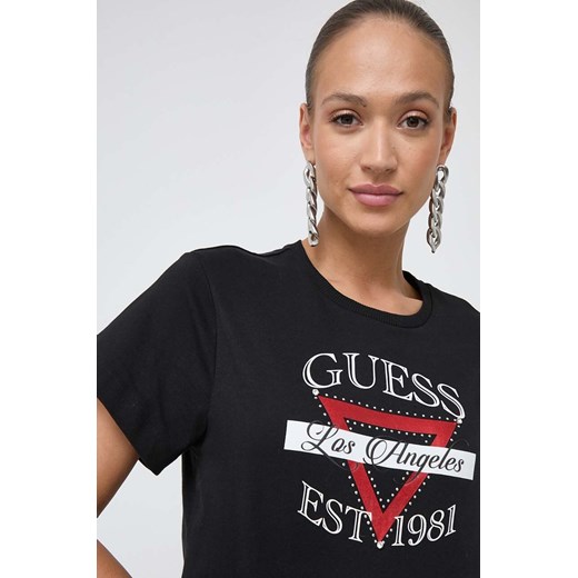 Guess t-shirt bawełniany damski kolor czarny Guess S ANSWEAR.com