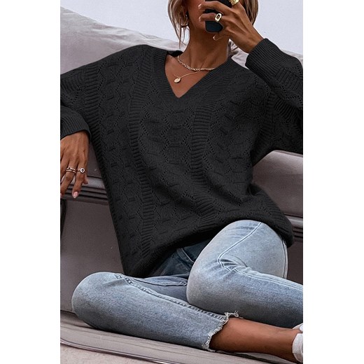 Sweter MENARELA BLACK ze sklepu Ivet Shop w kategorii Swetry damskie - zdjęcie 166085295