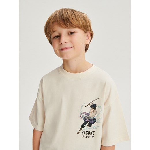 Reserved - T-shirt Naruto - złamana biel Reserved 122 (6-7 lat) Reserved