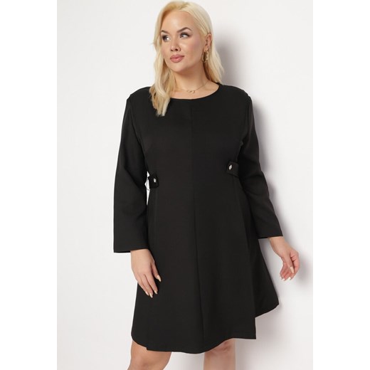 Czarna Sukienka Mini z Paskiem Perdel ze sklepu Born2be Odzież w kategorii Sukienki - zdjęcie 166092198