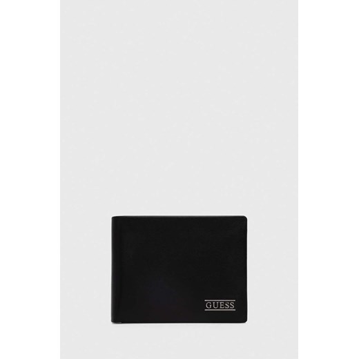 Guess portfel skórzany NEW BOSTON męski kolor czarny SMNEBR LEA20 ze sklepu ANSWEAR.com w kategorii Portfele męskie - zdjęcie 166093136