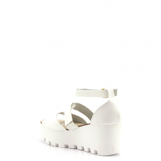 Białe Sandały White Sandals Mary born2be-pl bezowy sandały