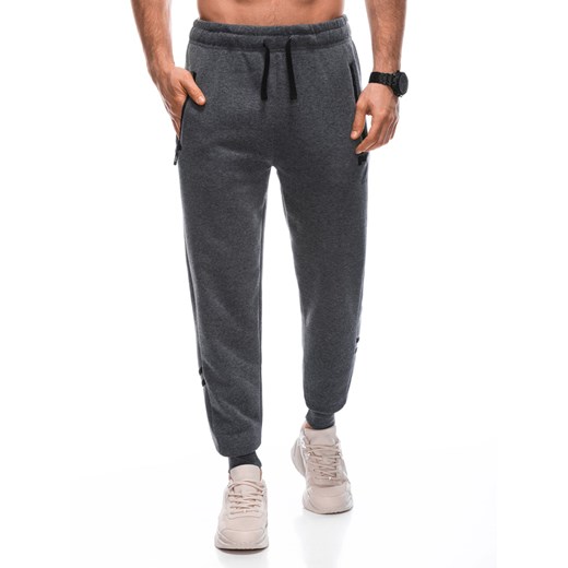 Spodnie męskie dresowe 1453P - szare ze sklepu Edoti w kategorii Spodnie męskie - zdjęcie 166110025