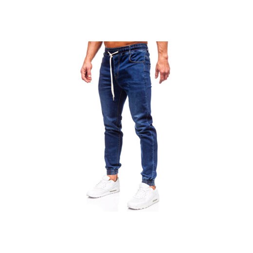 Granatowe spodnie jeansowe joggery męskie Denley 9080 30/S promocja Denley