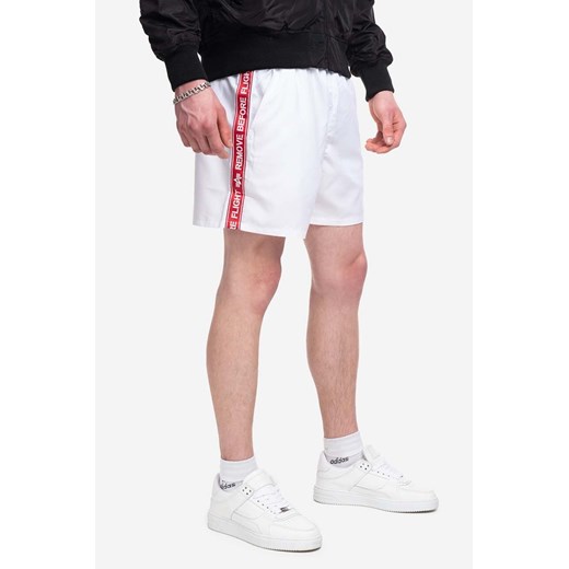 Alpha Industries szorty kąpielowe kolor biały 196931.09-BIALY ze sklepu ANSWEAR.com w kategorii Kąpielówki - zdjęcie 166112855