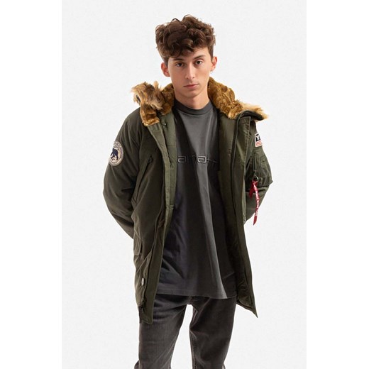 Alpha Industries kurtka Polar Jacket męska kolor zielony zimowa 123144.257 ze sklepu ANSWEAR.com w kategorii Kurtki męskie - zdjęcie 166113748