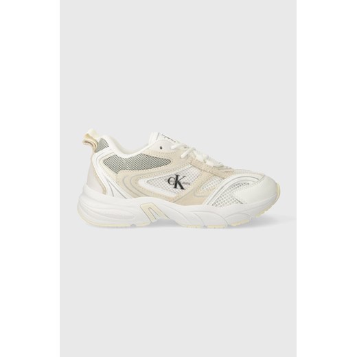 Calvin Klein Jeans sneakersy YW0YW00891 RETRO TENNIS SU-MESH W kolor beżowy YW0YW00891 ze sklepu ANSWEAR.com w kategorii Buty sportowe damskie - zdjęcie 166114228