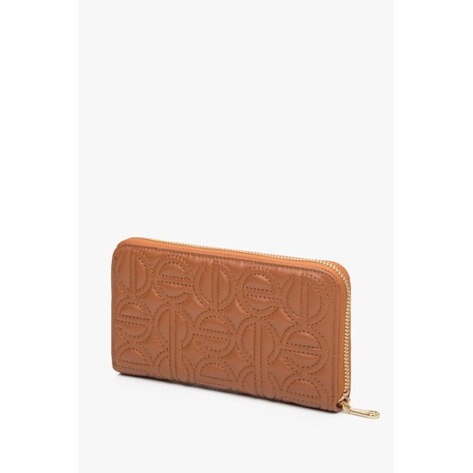 Estro: Duży brązowy portfel damski zasuwany ze skóry naturalnej ze sklepu Estro w kategorii Portfele damskie - zdjęcie 166116166