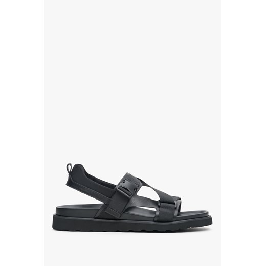 Estro: Czarne sandały męskie z łączonych materiałów ze sklepu Estro w kategorii Sandały męskie - zdjęcie 166116609