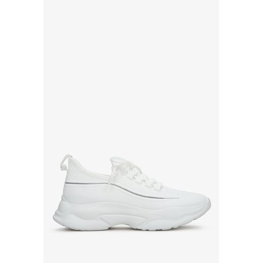 Estro: Białe niskie sneakersy damskie z siateczki na elastycznej podeszwie ze sklepu Estro w kategorii Buty sportowe damskie - zdjęcie 166116905