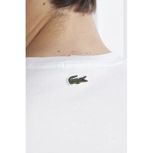 T-shirt męski Lacoste biały bawełniany z krótkim rękawem