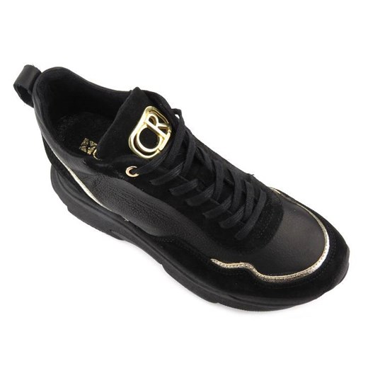 Sneakersy, buty sportowe damskie na ukrytym koturnie - CARINII B9061, czarne Carinii 36 okazja ulubioneobuwie
