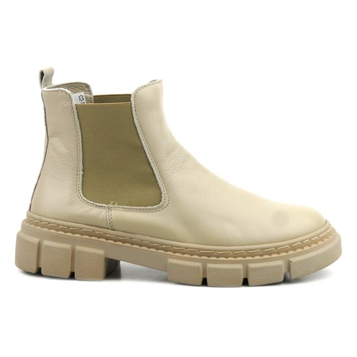 Skórzane sztyblety damskie - Wasak 0708, ecru Wasak 41 ulubioneobuwie