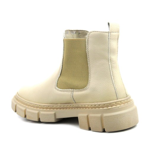 Skórzane sztyblety damskie - Wasak 0708, ecru Wasak 38 ulubioneobuwie