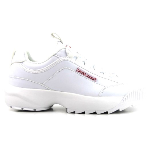 Masywne sneakersy damskie - CROSS JEANS EE2R4133C, białe Cross Jeans 37 okazyjna cena ulubioneobuwie