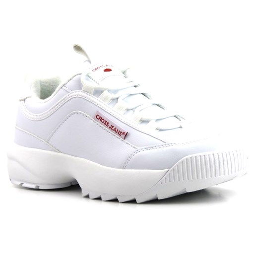 Masywne sneakersy damskie - CROSS JEANS EE2R4133C, białe Cross Jeans 39 wyprzedaż ulubioneobuwie