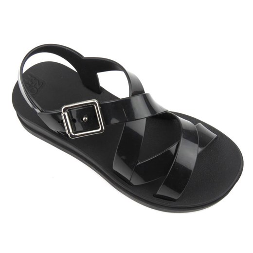 Gumowe sandały damskie na koturnie - Zaxy JJ285093, czarne Zaxy 37 promocyjna cena ulubioneobuwie